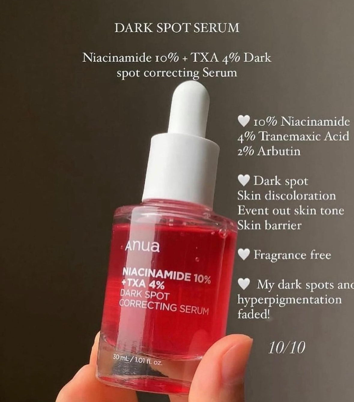 Anua Niacinamide 10% + TXA 4% Dark spot correcting Serum