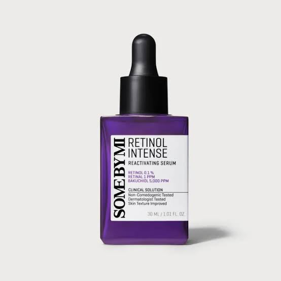 SOMEBY MI RETINOL
INTENSE
REACTIVATING SERUM
RETINOL 0.1 %
RETINAL 1 PPM
BAKUCHIOL 5,000 PPM
CLINICAL SOLUTION
Non-Comedogenic Tested
Dermatologist Tested
Skin Texture Improved